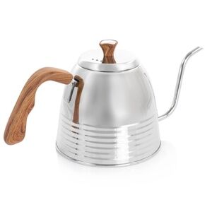 Mr. Coffee 1.3 Quart Stainless Steel Goodneck Kettle with Wood Texture